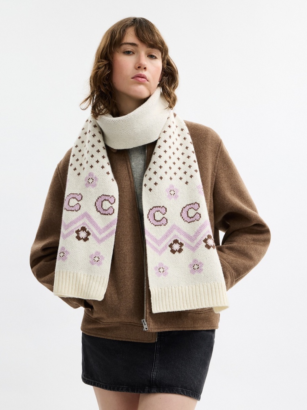 Coach Outlet Fair Isle Print Knit Muffler